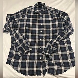 Theory Navy Plaid Shirt
